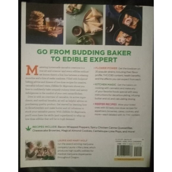 Edibles for Beginners by Laurie & Mary Wolf – 2019 PB Cannabis Cookbook VG+ - Picture 2 of 2